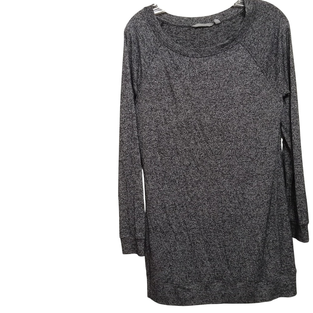 Athleta Womens Grey Space Dye Marl Long Sleeve Tunic Sweatshirt Small Travel Ath